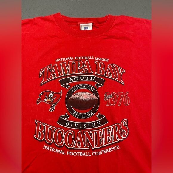 NFL Other - Vintage 90s Tampa Bay Buccaneers NFL Football Tee T-shirt Size 2XL Red